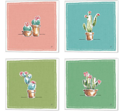 Desert Bloom 4 Piece Canvas Print Set by Daphne Brissonnet