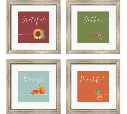 Underlined Fall Color 4 Piece Framed Art Print Set by Veronique Charron