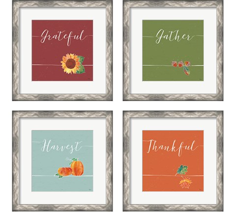 Underlined Fall Color 4 Piece Framed Art Print Set by Veronique Charron