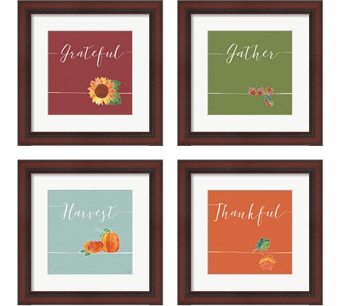 Underlined Fall Color 4 Piece Framed Art Print Set by Veronique Charron