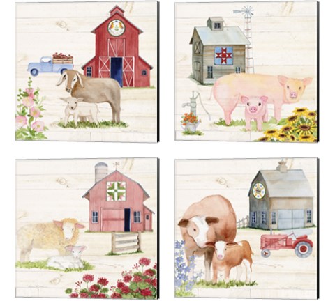 Life on the Farm 4 Piece Canvas Print Set by Kathleen Parr McKenna