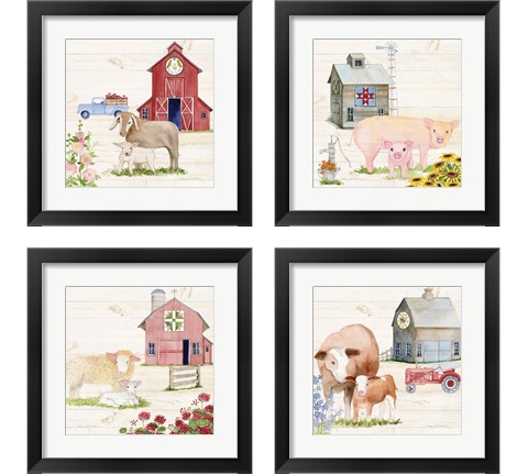 Life on the Farm 4 Piece Framed Art Print Set by Kathleen Parr McKenna