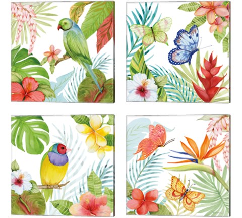 Treasures of the Tropics 4 Piece Canvas Print Set by Kathleen Parr McKenna