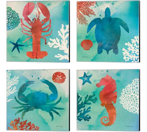 Under the Sea 4 Piece Canvas Print Set by Studio Mousseau