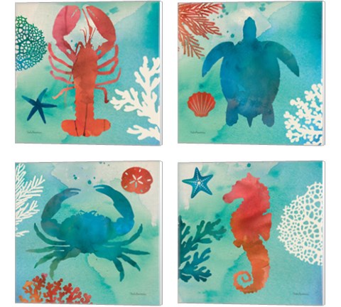 Under the Sea 4 Piece Canvas Print Set by Studio Mousseau