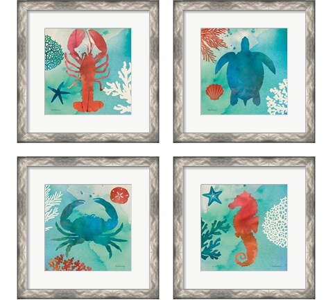 Under the Sea 4 Piece Framed Art Print Set by Studio Mousseau