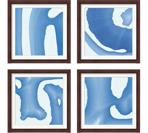 Batik Blue 4 Piece Framed Art Print Set by Piper Rhue