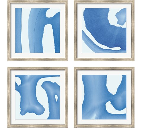 Batik Blue 4 Piece Framed Art Print Set by Piper Rhue