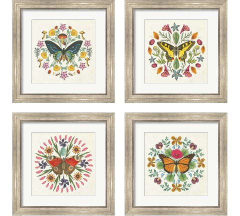Butterfly Mandala 4 Piece Framed Art Print Set by Wild Apple Portfolio