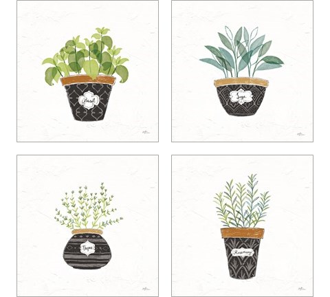 Fine Herbs  4 Piece Art Print Set by Janelle Penner