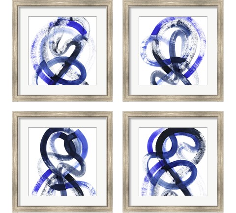 Blue Kinesis 4 Piece Framed Art Print Set by Grace Popp