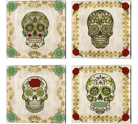 Day of the Dead 4 Piece Canvas Print Set by Melissa Wang