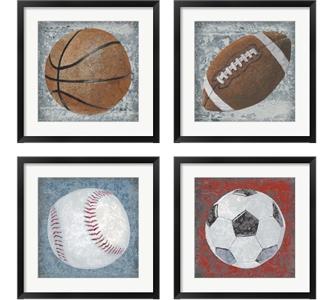 Grunge Sporting 4 Piece Framed Art Print Set by Studio W