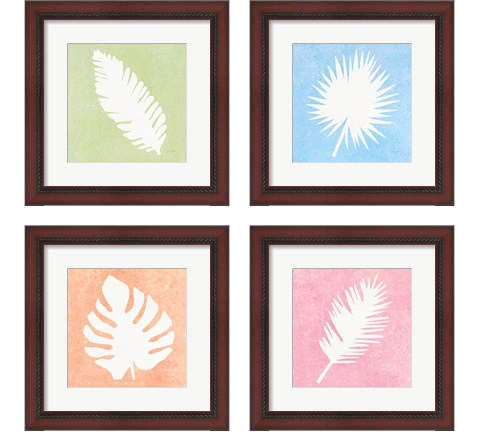 Tropical Fun Palms Silhouette 4 Piece Framed Art Print Set by Courtney Prahl