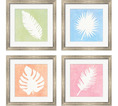 Tropical Fun Palms Silhouette 4 Piece Framed Art Print Set by Courtney Prahl