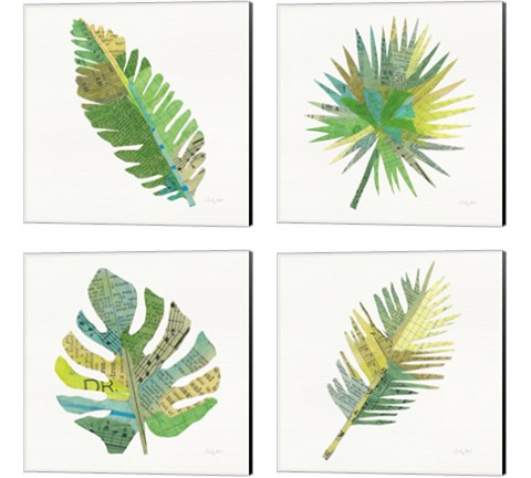 Tropical Fun Palms 4 Piece Canvas Print Set by Courtney Prahl
