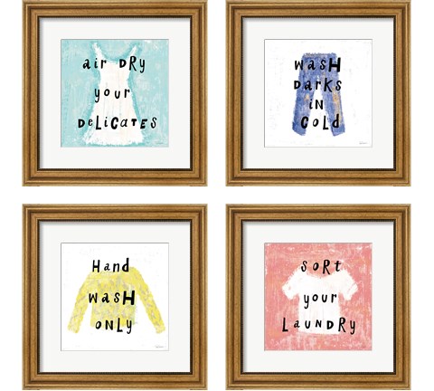 Laundry Rules 4 Piece Framed Art Print Set by Sue Schlabach