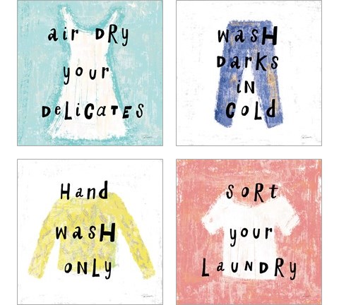 Laundry Rules 4 Piece Art Print Set by Sue Schlabach