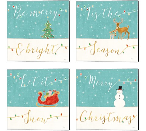 Underlined Christmas 4 Piece Canvas Print Set by Veronique Charron