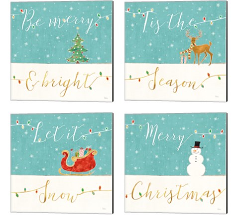 Underlined Christmas 4 Piece Canvas Print Set by Veronique Charron