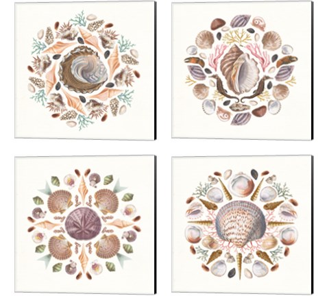 Ocean Mandala 4 Piece Canvas Print Set by Wild Apple Portfolio