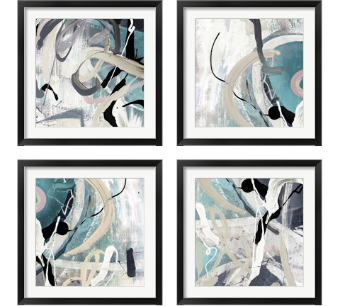 Tangled Teal 4 Piece Framed Art Print Set by Posters International Studio
