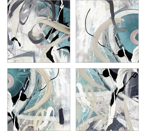 Tangled Teal 4 Piece Art Print Set by Posters International Studio