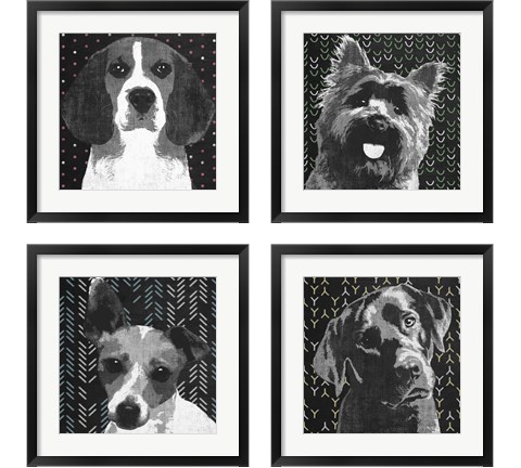BW Dog 4 Piece Framed Art Print Set by Posters International Studio