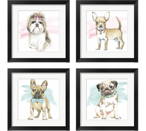 Glamour Pups 4 Piece Framed Art Print Set by Beth Grove
