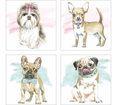 Glamour Pups 4 Piece Art Print Set by Beth Grove