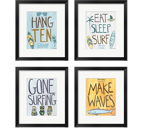 Make Waves 4 Piece Framed Art Print Set by Farida Zaman