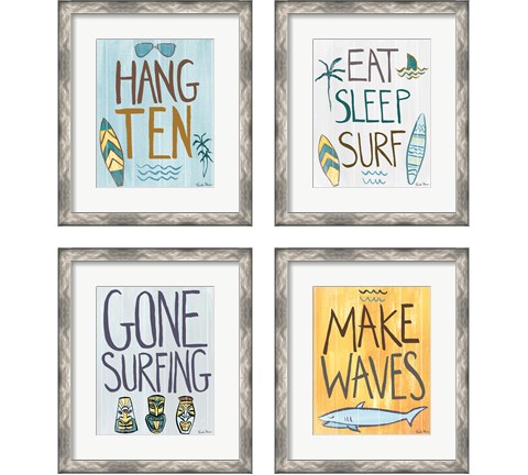 Make Waves 4 Piece Framed Art Print Set by Farida Zaman