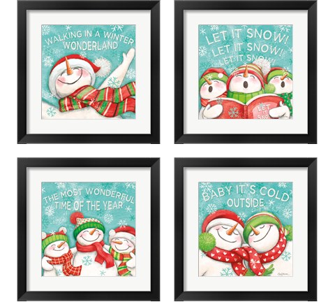 Let it Snow 4 Piece Framed Art Print Set by Mary Urban