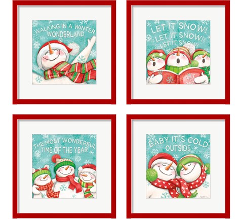 Let it Snow 4 Piece Framed Art Print Set by Mary Urban