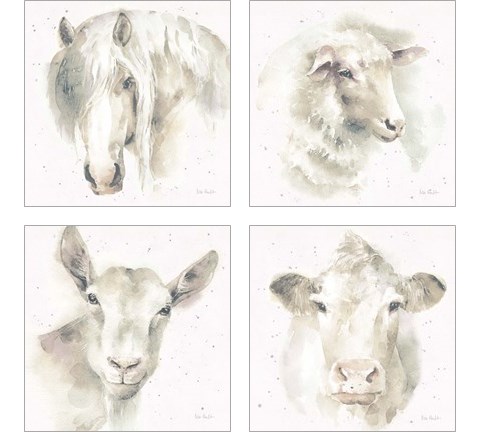 Farm Friends Neutral 4 Piece Art Print Set by Lisa Audit