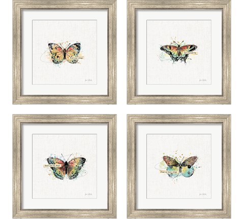Thoughtful Butterflies 4 Piece Framed Art Print Set by Katie Pertiet