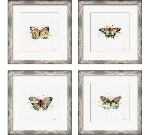 Thoughtful Butterflies 4 Piece Framed Art Print Set by Katie Pertiet