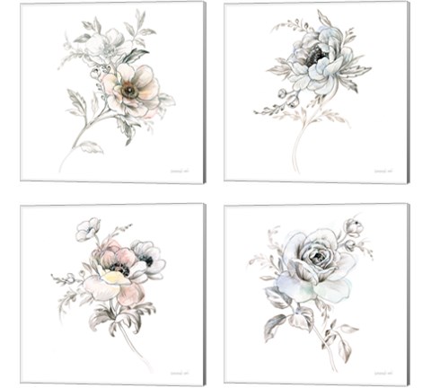 Sketchbook Garden 4 Piece Canvas Print Set by Danhui Nai