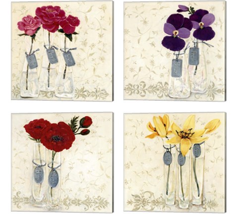 Inspired Flower 4 Piece Canvas Print Set by O. Boem