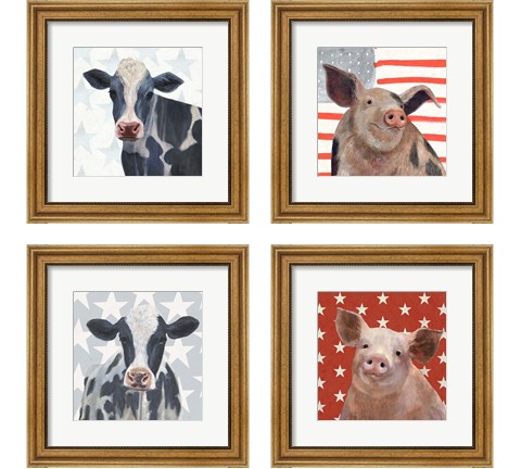 Patriotic Farm 4 Piece Framed Art Print Set by Victoria Borges