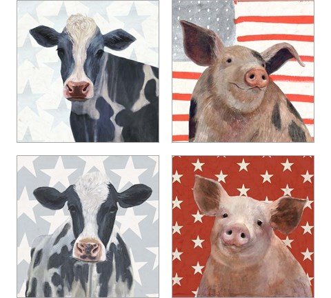 Patriotic Farm 4 Piece Art Print Set by Victoria Borges