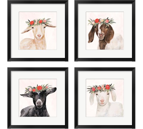 Garden Goat 4 Piece Framed Art Print Set by Victoria Borges
