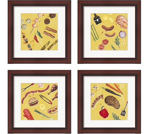 Throw it on the Grill 4 Piece Framed Art Print Set by Victoria Borges