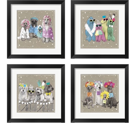 Fancypants Wacky Dogs 4 Piece Framed Art Print Set by Hammond Gower