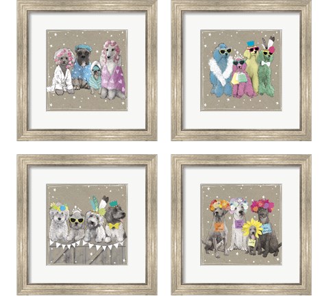 Fancypants Wacky Dogs 4 Piece Framed Art Print Set by Hammond Gower