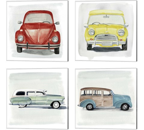 Classic Autos 4 Piece Canvas Print Set by Jennifer Parker
