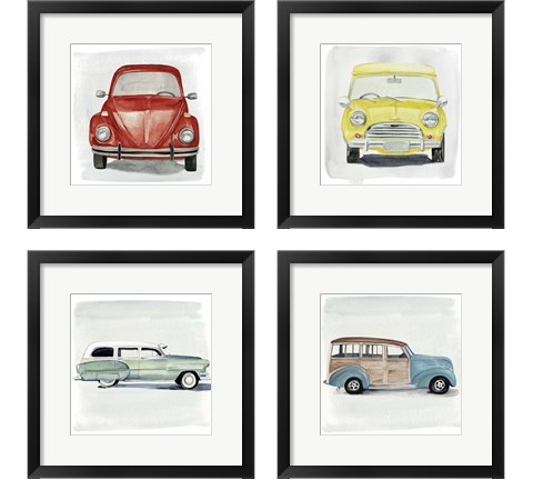 Classic Autos 4 Piece Framed Art Print Set by Jennifer Parker
