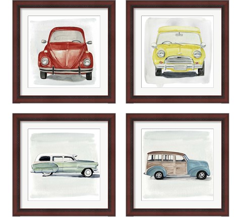 Classic Autos 4 Piece Framed Art Print Set by Jennifer Parker