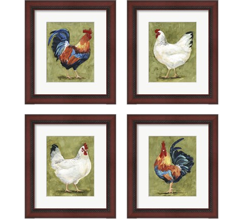 Chicken Scratch 4 Piece Framed Art Print Set by Victoria Borges