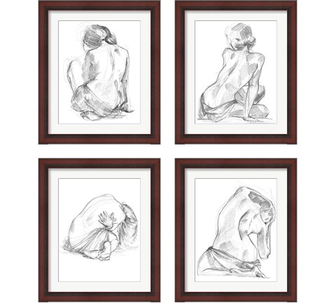 Sitting Pose 4 Piece Framed Art Print Set by Jennifer Parker